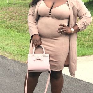 Nude bodicon dress