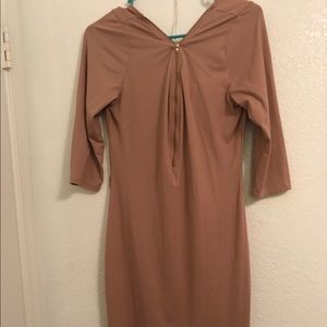 Zipper front bodicon dress