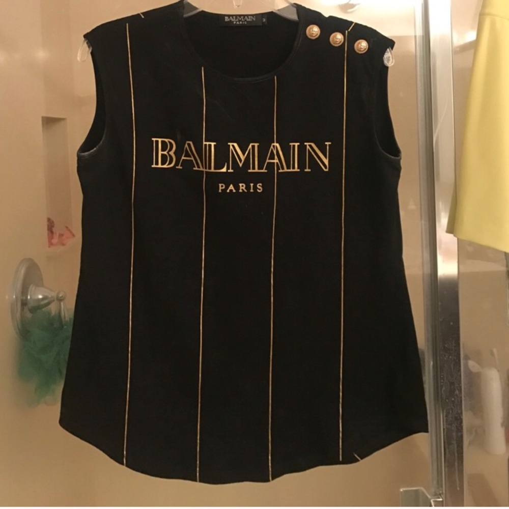 Balmain striped muscle tank