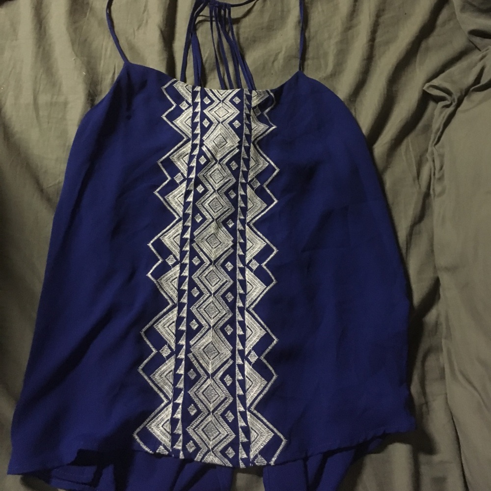 Bluish purple blouse