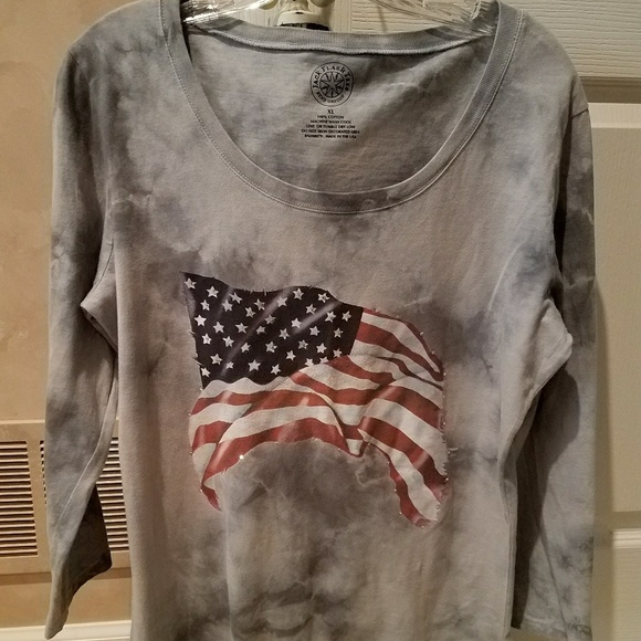 Jack Flash Tees ~ American Flag 3/4 Sleeve Tee - Picture 1 of 5