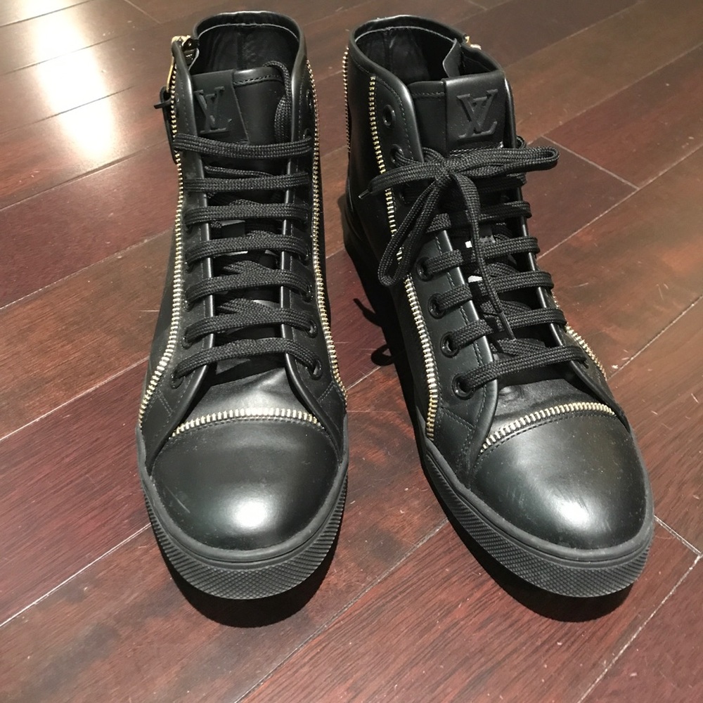 LV black boots with gold