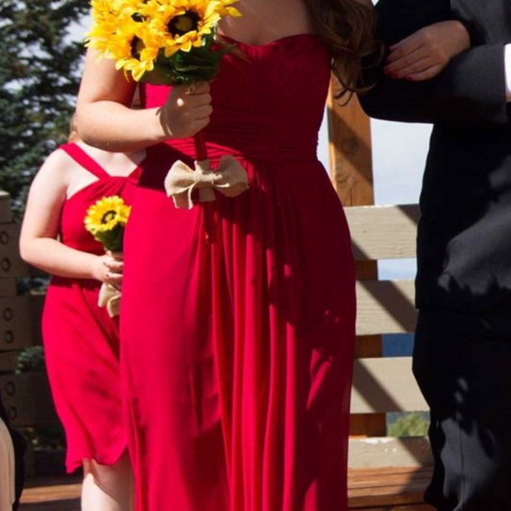 Apple Red Sweet Heart Neckline Dress