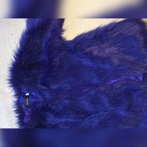 Cobalt blue faux fur jacket