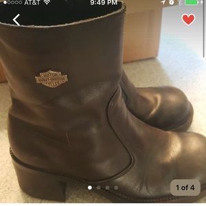 Harley Davidson Leather Boots Sz Woman 8 Like New