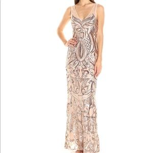 ROSE GOLD ADRIANNA PAPELL SEQUIN GOWN