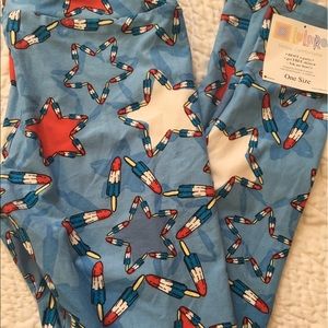 Lularoe OS Bomb Pop Americana Leggings