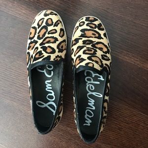 Sam Edelman Cheetah Slip-ons with real calfskin