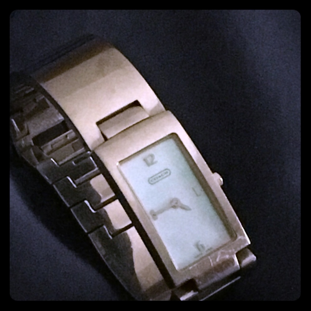 Coach Mercer W040 stainless steel bangle bracelet Blue Mother of Pearl dial