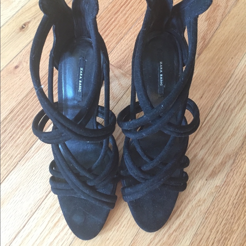 Black strappy heels