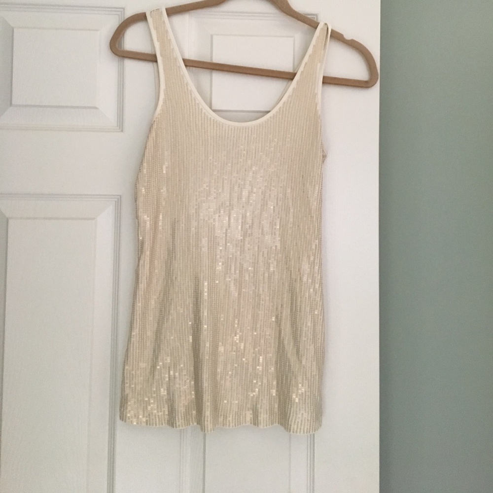 Express sequin front, rubbed back tank