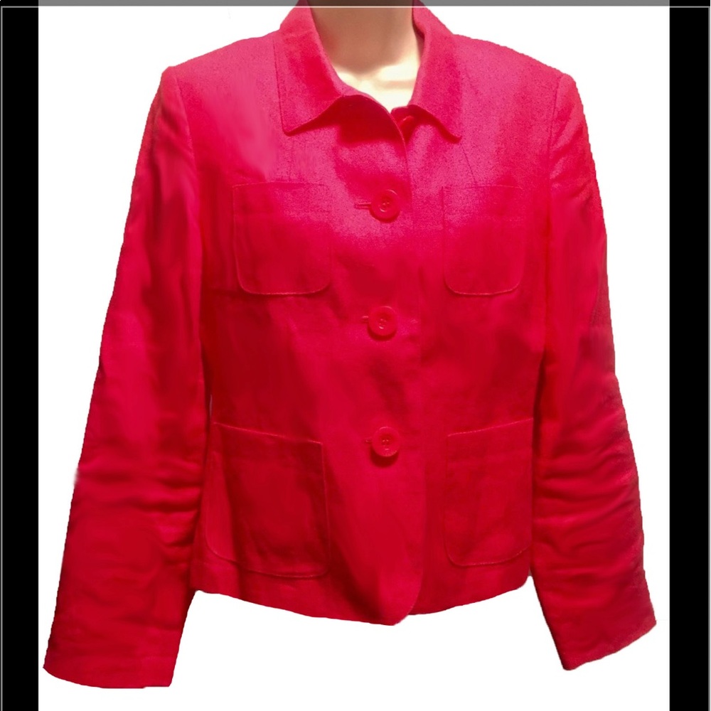Talbots Petites Size 8 P IRISH LINEN Blazer Jacket