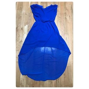 Blue high low dress