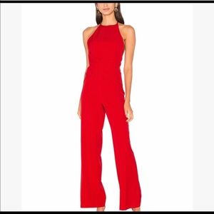 Lavish Alice Front Wrap Red Jumpsuit NWT
