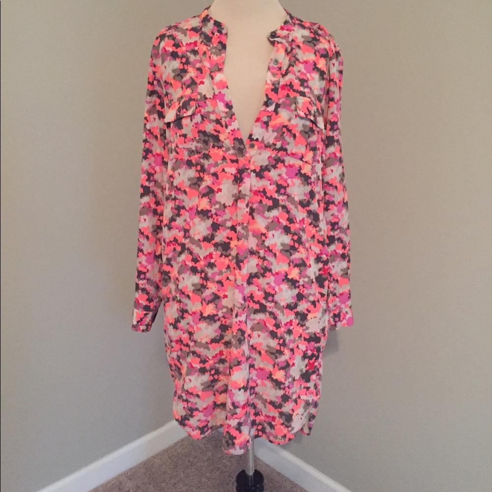 GAP Neon Camo Shirt Dress
