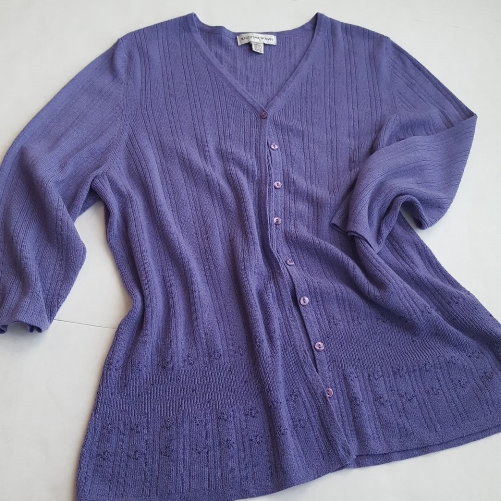 August Max Woman Beaded Purple Cardigan
