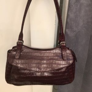 Maxx New York Handbag.  Brown crocodile pattern