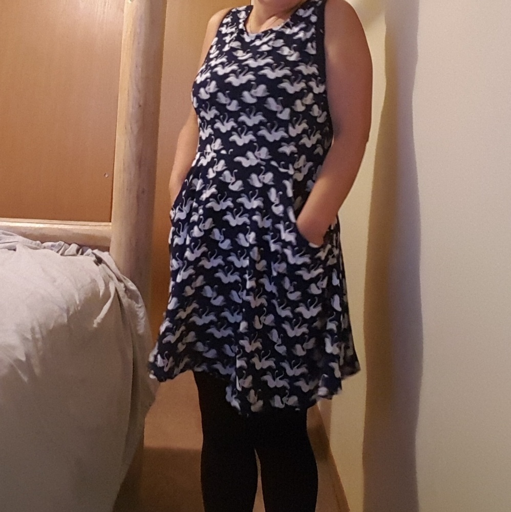 Swan dress with pockets