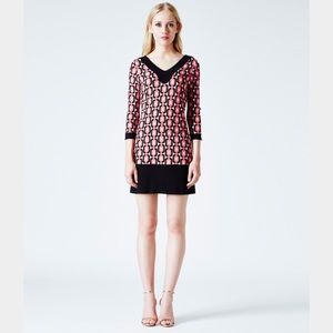 NWT! LEOTA Olivia Shift in Pink Geo Diamond