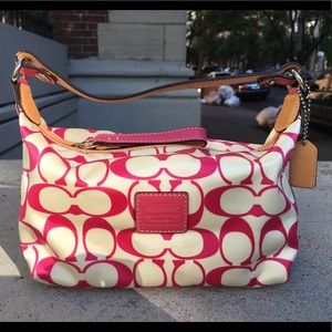 Vintage COACH Pink & White Purse