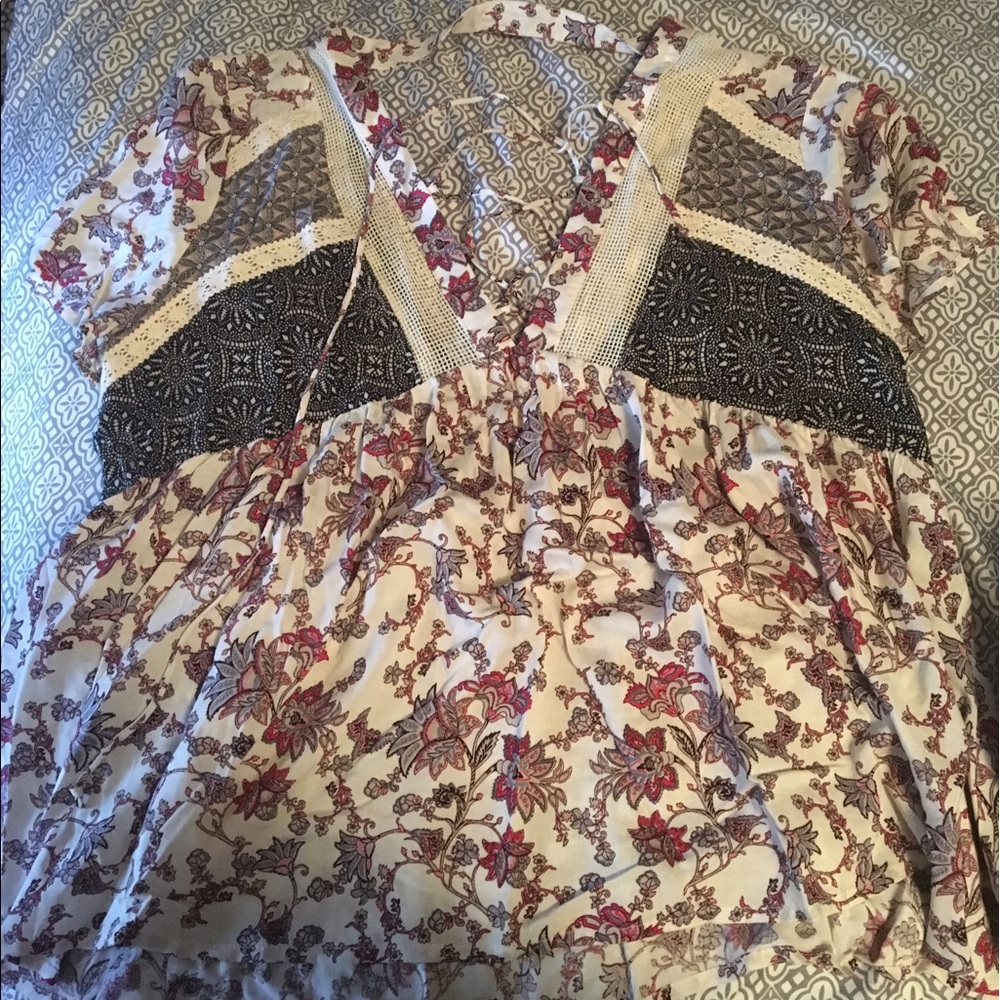 BKE Gimmicks top with lace up detail