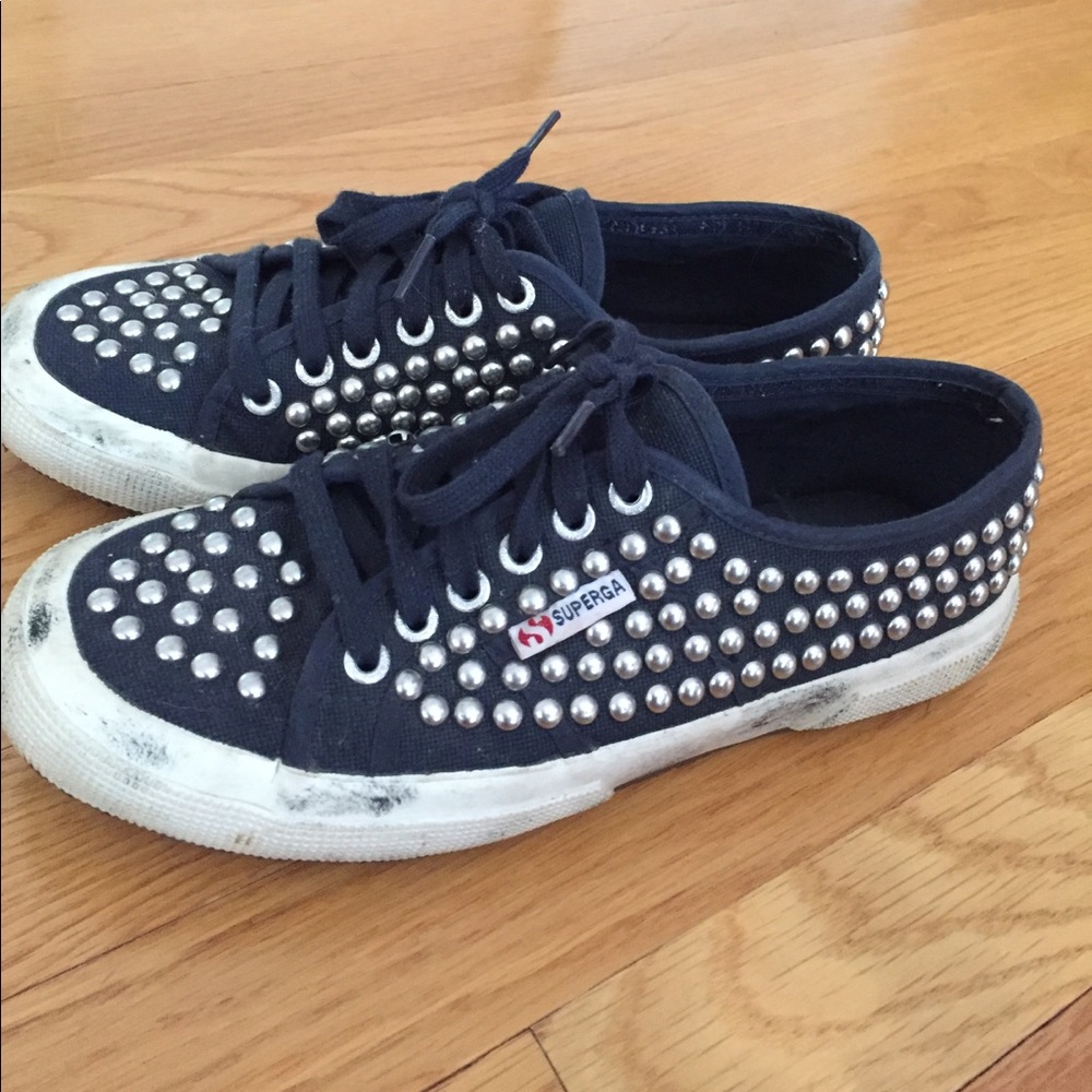 Superga Studded navy sneakers