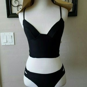Strappy Black Tankini