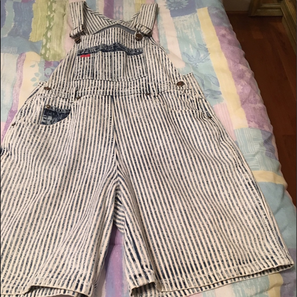 Ice Aged Denim Squeeze Overall Shorts