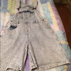 Ice Aged Denim Squeeze Overall Shorts