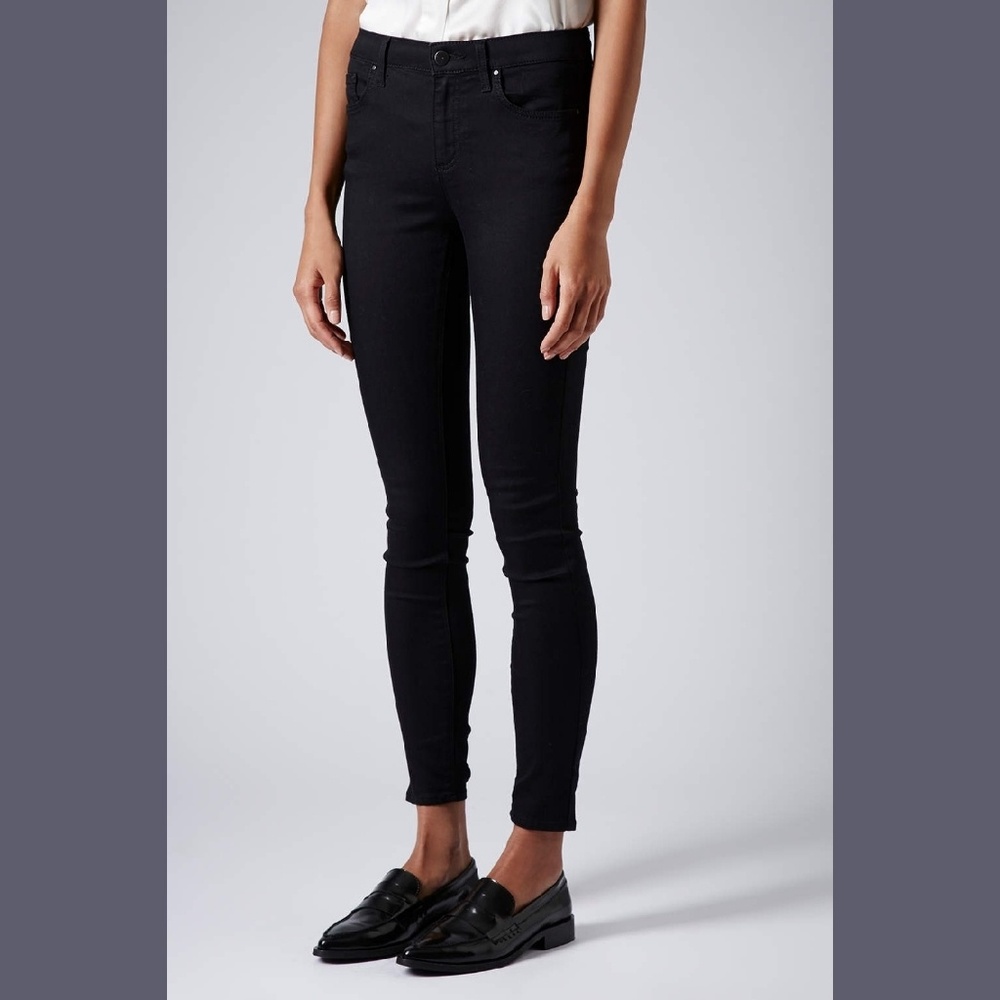 Topshop Moto Leigh Black Skinny Jeans 28 waist