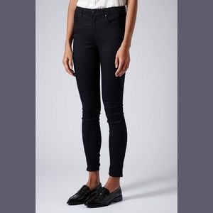 Topshop Moto Leigh Black Skinny Jeans 28 waist