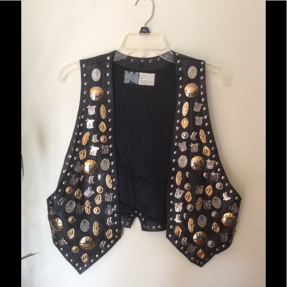 Leather Western Concho Vest