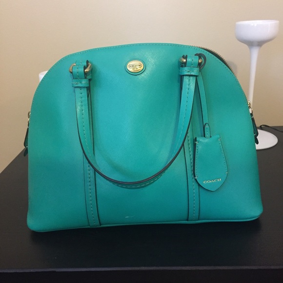 Coach Handbags - Coach Peyton Leather Domed Cora Purse in Jade