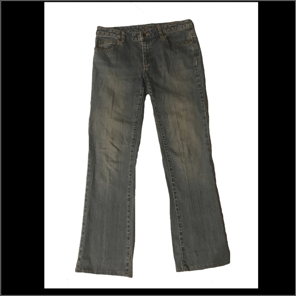 MICHAEL KORS Size 6 Boot Cut Distressed Blue Jeans