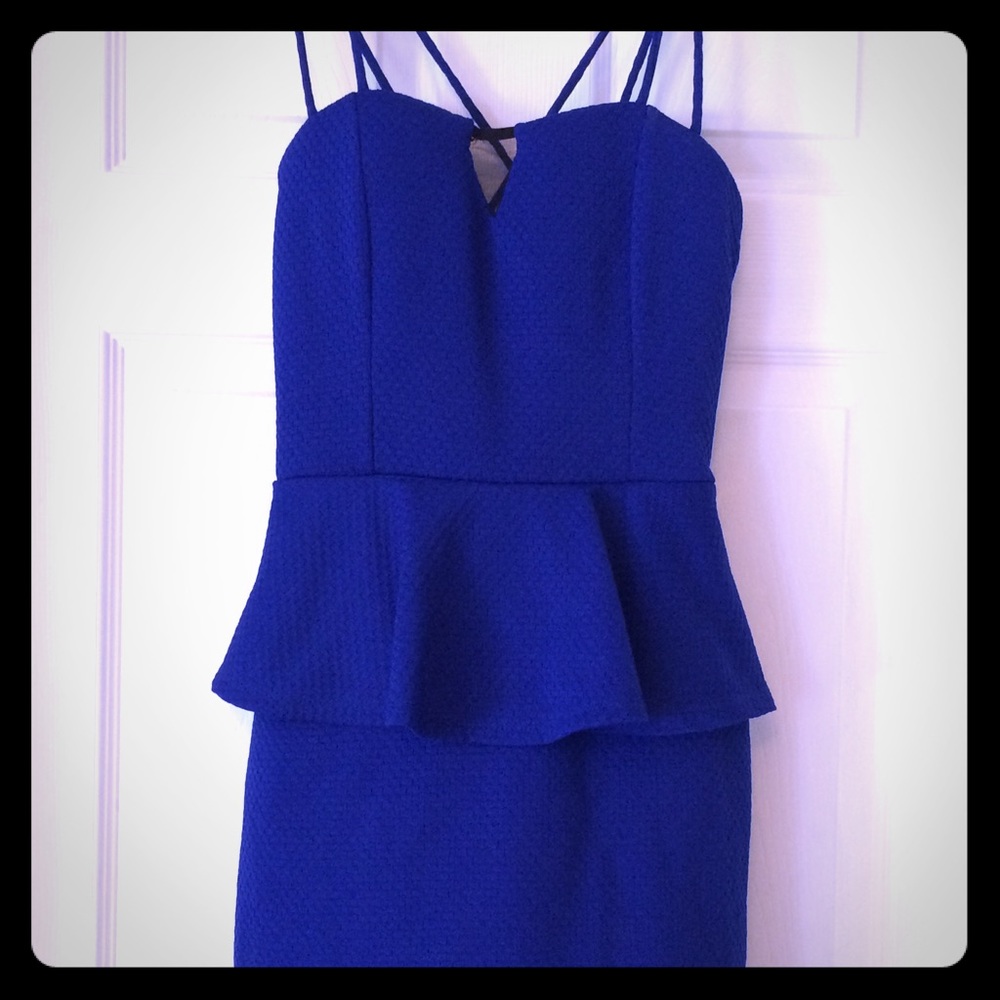 CHARLOTTE RUSSE Royal Peplum Dress