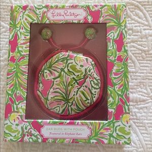 Lilly Pulitzer ear buds with pouch