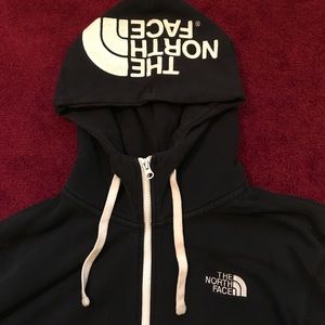 NorthFace Black/White Zip-Up Hoodie Men's XL