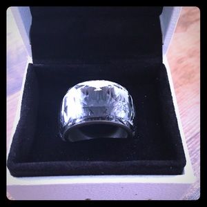 Swarovski Silver Shimmering Glass Ring