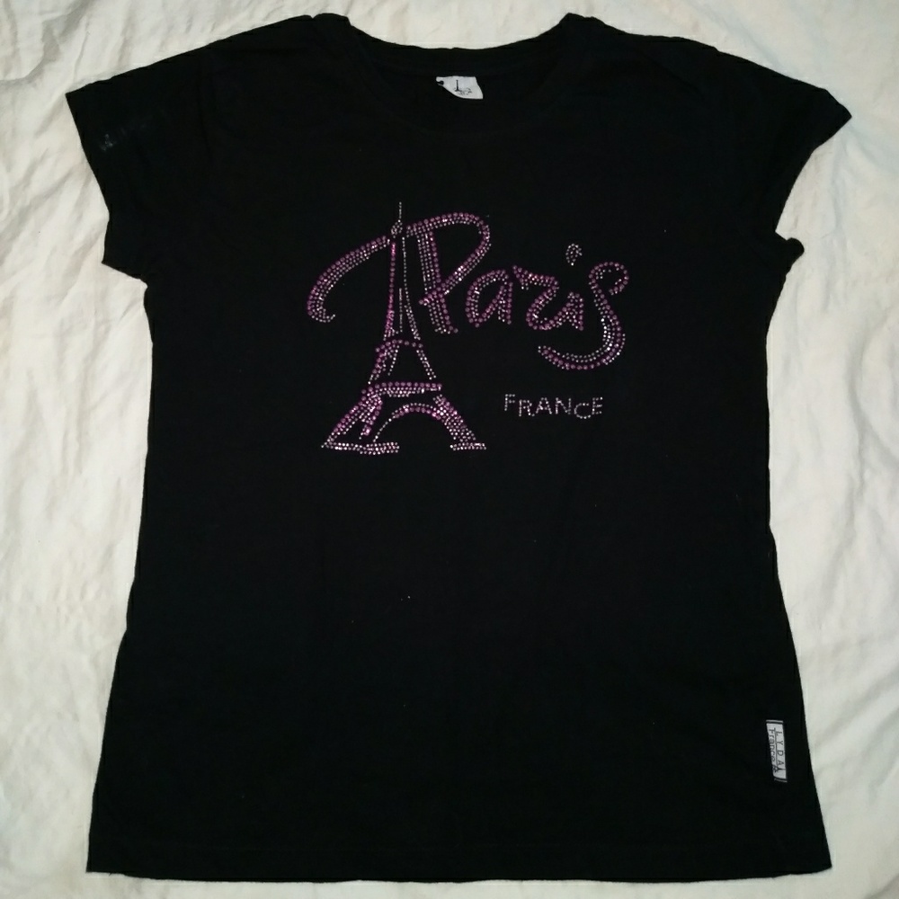 Girl's M Paris Bejeweled Tee