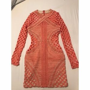Carlibel long sleeve lace cut out bodycon dress