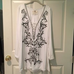 Planet Blue Sheer White Dress