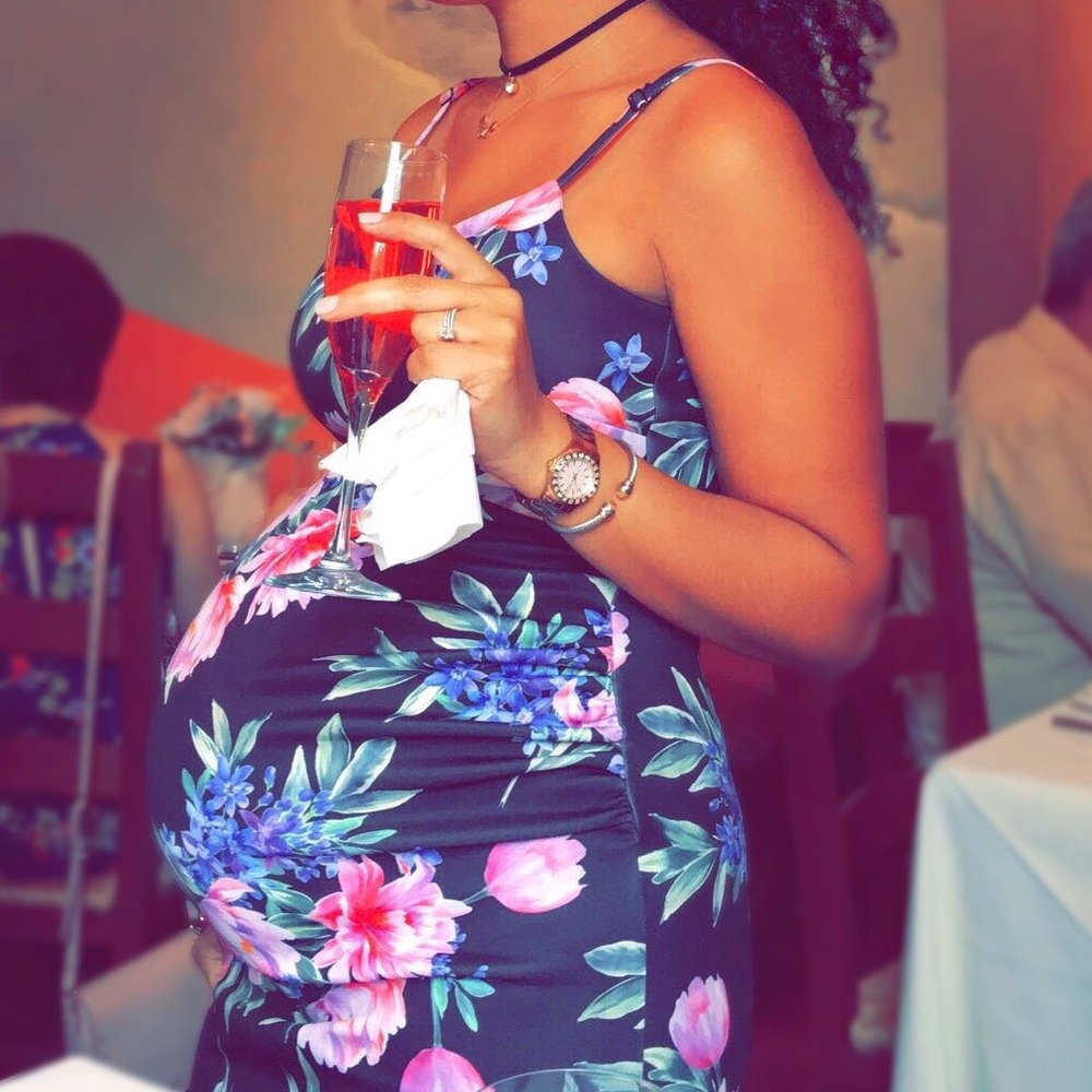 Floral Plunge MATERNITY Dress