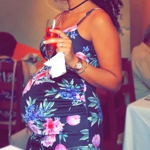 Floral Plunge MATERNITY Dress
