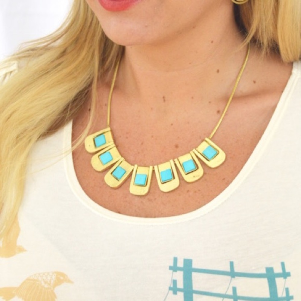 NWT 🌎 Fair Trade Necklace in Blue and Gold
