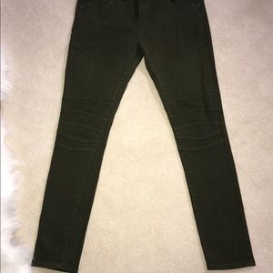 Olive Biker Moto Pants