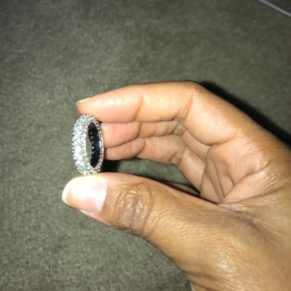 Cubic zirconia and sterling silver statement ring