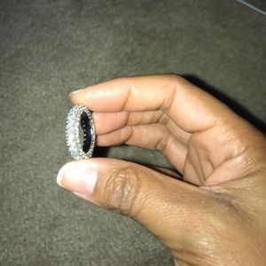 Cubic zirconia and sterling silver statement ring