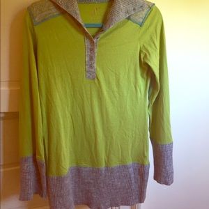 Free People mixed jersey and knit top