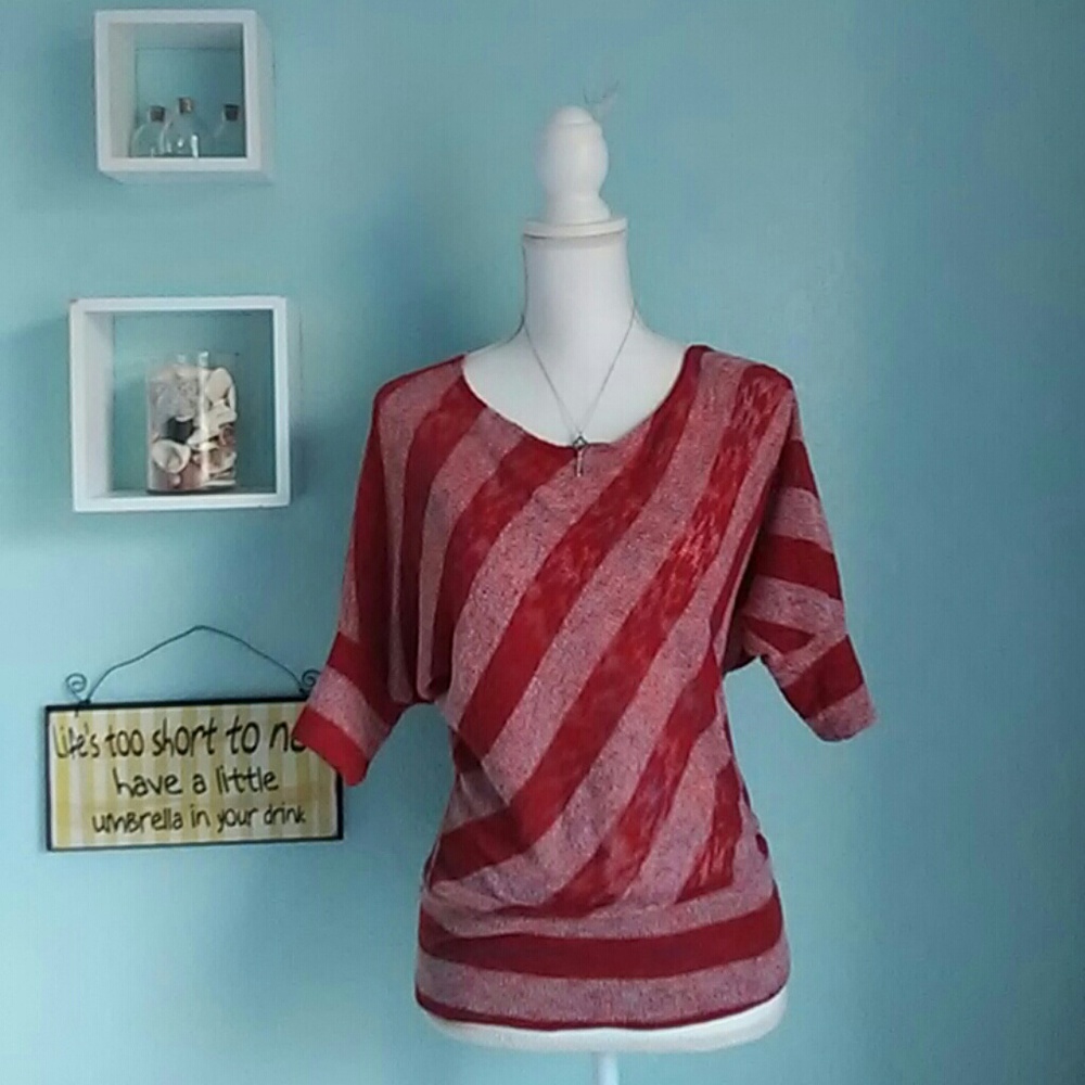 Teenbell Red Stripe Lightweight Top