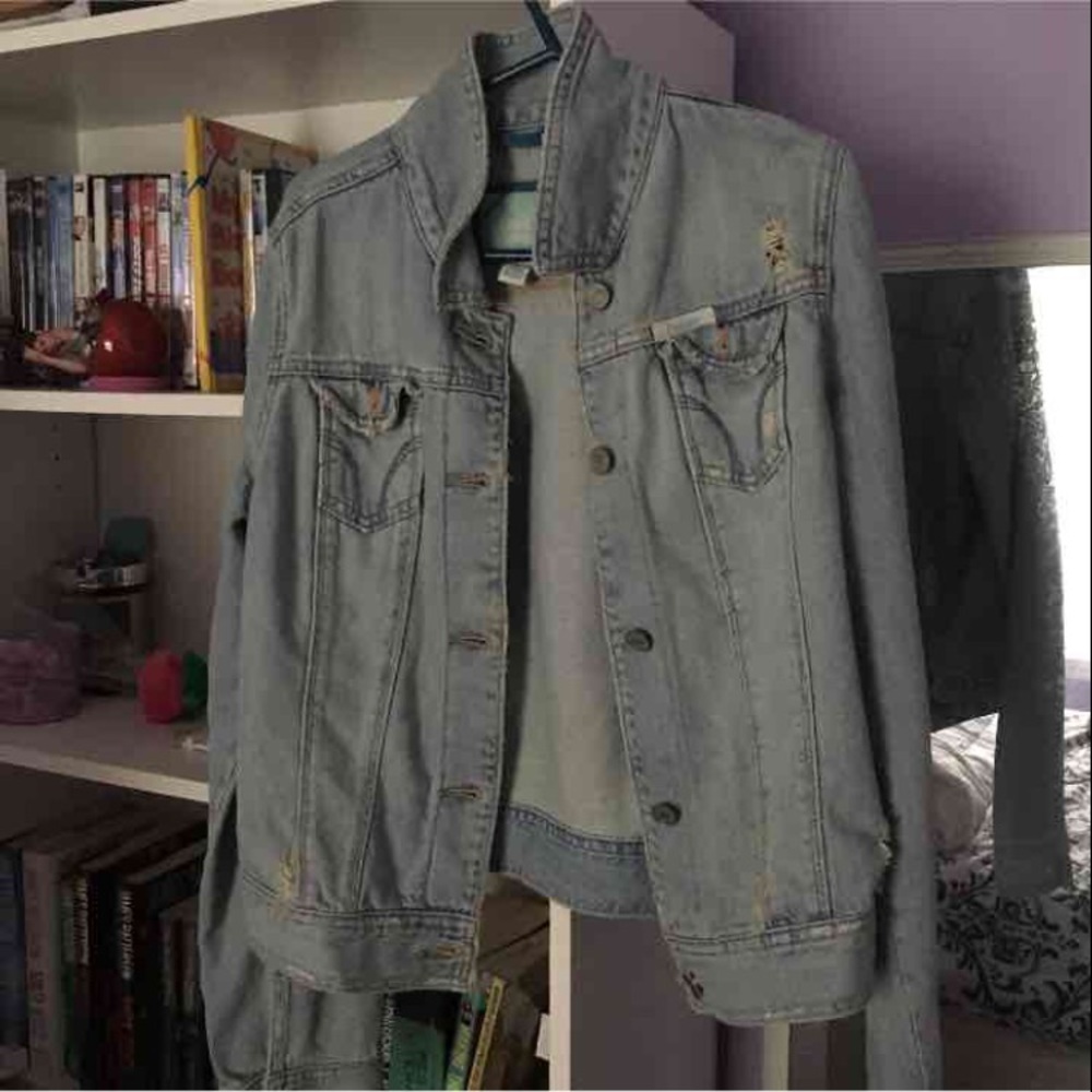 Hollister distressed jean jacket
